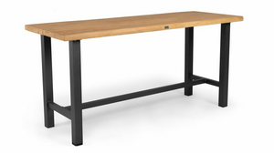 Bar Table Teak 210x80 cm Charcoal