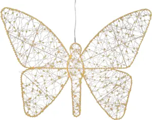 Led vlinder goud 43cm