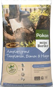 Pokon Bio Aanplantgrond Tuinplanten, Bomen & Hagen Turfvrij 30L