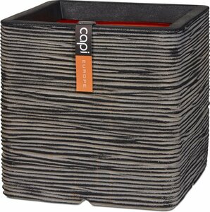 Pot vierkant Rib NL 50x50x50 antraciet
